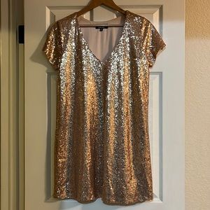 Pink Sequined Lulus Shift Dress